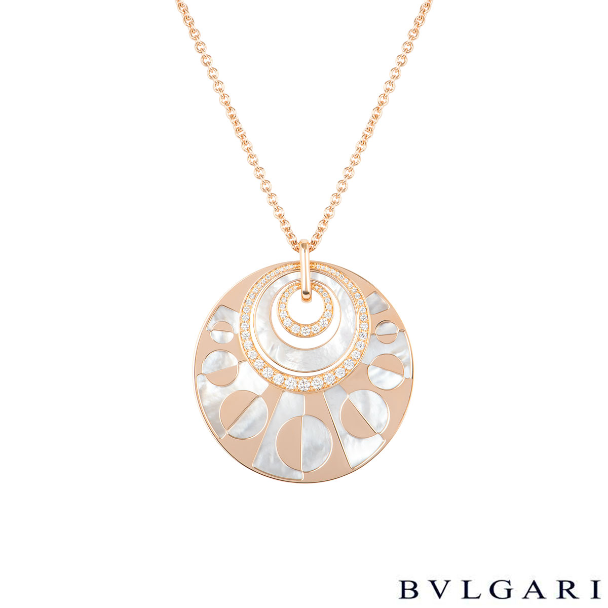 Bvlgari Rose Gold Intarsio Necklace 